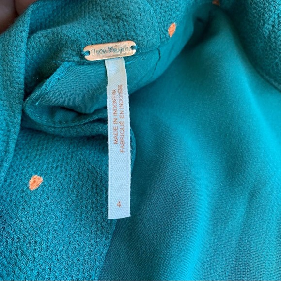 Free People Abbie Printed Mock Neck SS Mini Dress 4 - Picture 5 of 16